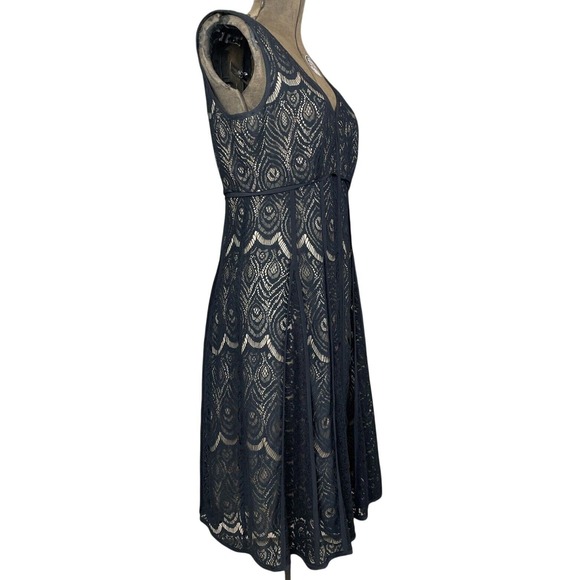 NANETTE LEPORE Womens (8) Black Lace Midi Dress Coquette Cocktail Whimsygoth - Picture 3 of 7